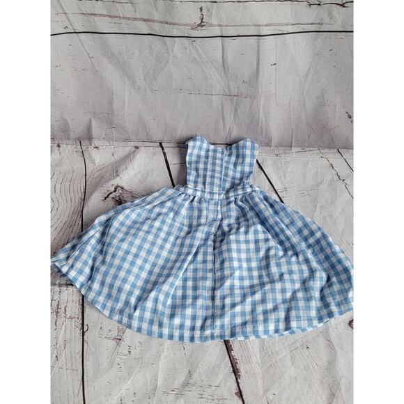 Blue White Checked Overall Dress 18in Doll Dorthy Outfit - Picture 4 of 4